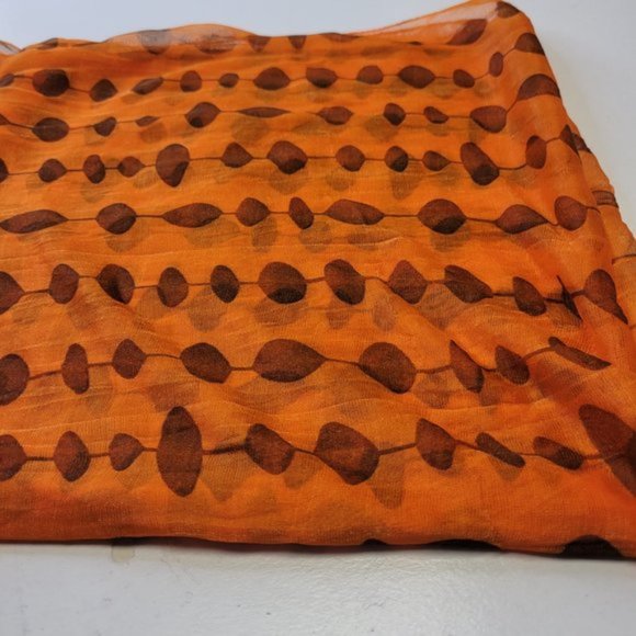 Orange Scarf Lightweight Scarf Crinkle Rectangular Scarf - Picture 5 of 6